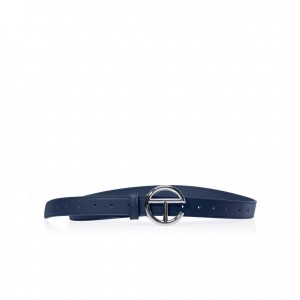 Telfar Belts Logo D Gürtel Silber Navy | CHAP3072