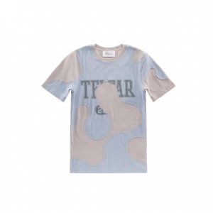 Telfar Camo T-shirts Blau Beige | CHOR3411