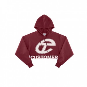 Telfar Crop Hoodie Bordeaux | CHRW3247