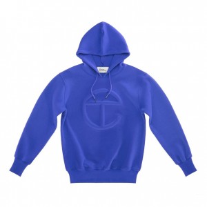 Telfar Embossed Hoodie Blau | CHPQ3197