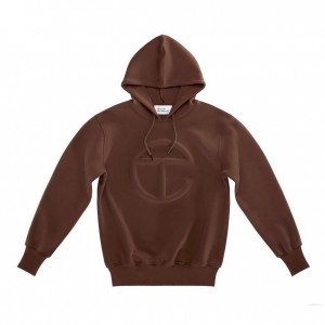 Telfar Embossed Hoodie Schokolade | CHJJ3021