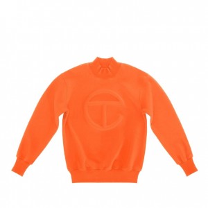 Telfar Embossed Mockneck Hoodie Orange | CHNB3208