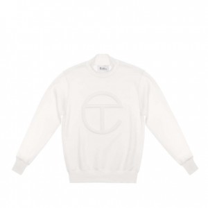 Telfar Embossed Mockneck Hoodie Weiß | CHDN3194