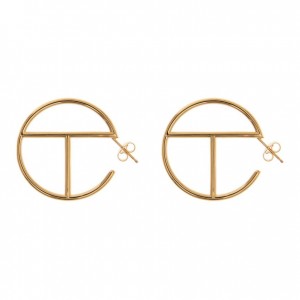 Telfar Jewelry Large Logo Hoop Ohrringe Gold | CHOR3145