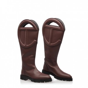 Telfar Logo Stiefel Schokolade | CHGL3509