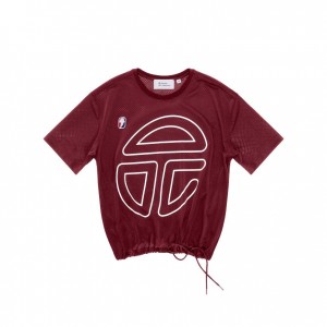 Telfar Mesh Drawstring T-shirts Bordeaux | CHGL3423