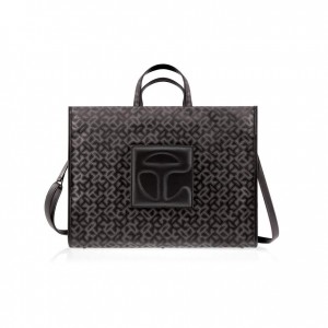 Telfar Monogram Large Jacquard Taschen Schwarz | CHNB3550