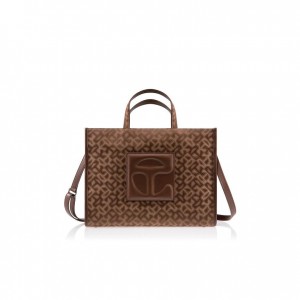 Telfar Monogram Medium Jacquard Taschen Braun | CHEX3546