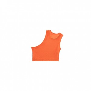 Telfar Rib Knits Cropped Half Muskelshirt Orange | CHSO3478