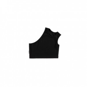 Telfar Rib Knits Cropped Half Muskelshirt Schwarz | CHAP3434