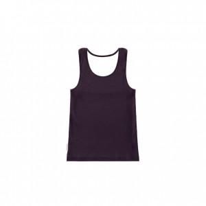 Telfar Rib Knits Halter Muskelshirt Schwarz Lila | CHAP3461