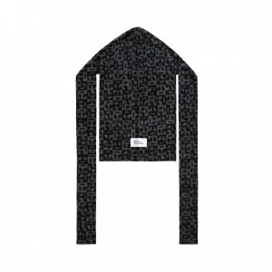 Telfar Scarf Monogram Print Durag Schal Schwarz Grau | CHUT3147