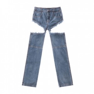 Telfar Thigh-Hole Denim Jeans Blau | CHEX3275