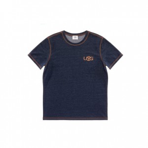 Telfar x UGG Logo T-shirts Blau | CHDN3425