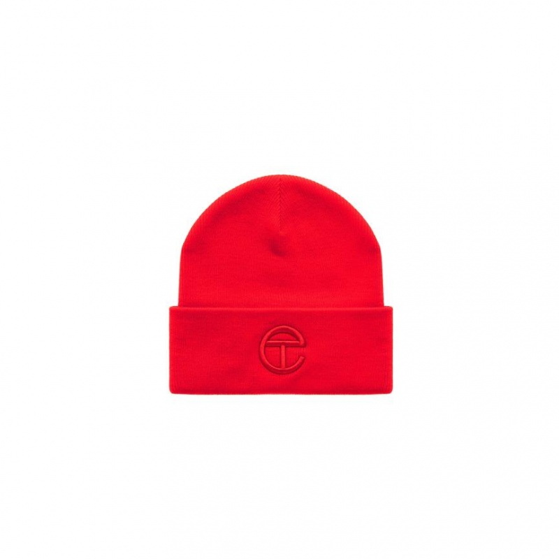 Telfar Beanie Embroidered C Mütze Rot | CHEX3035