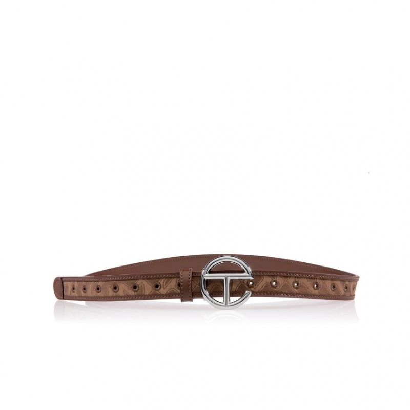 Telfar Belts Jacquard Logo Gürtel Braun | CHMA3038