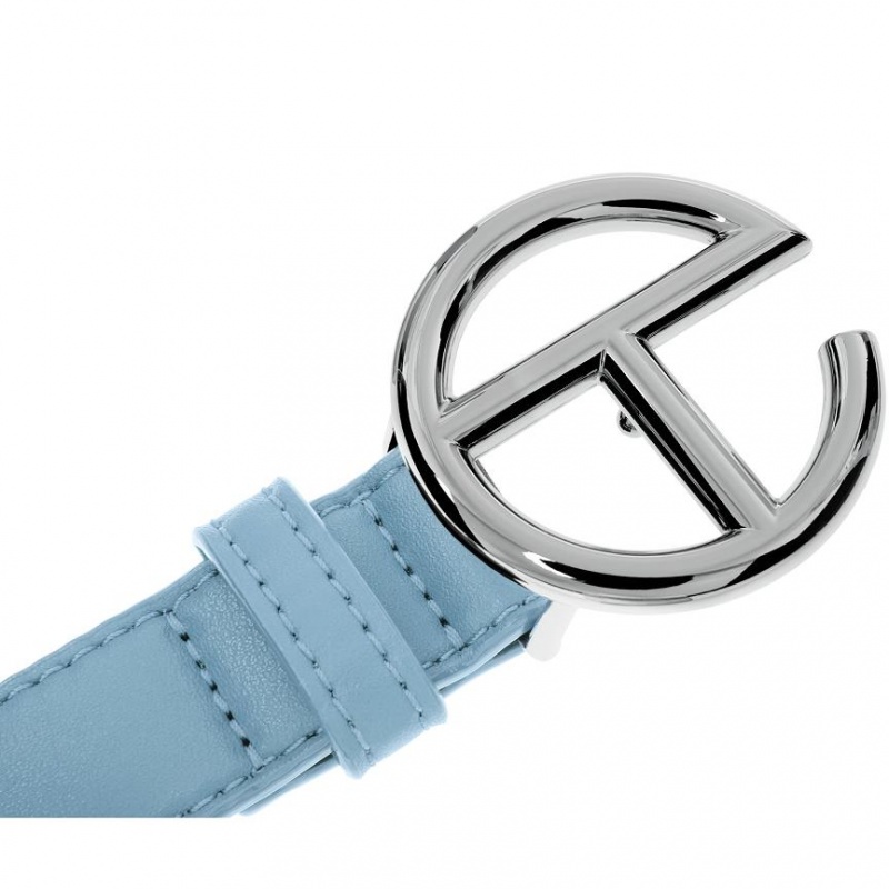 Telfar Belts Logo G Gürtel Silber Blau | CHFM3069