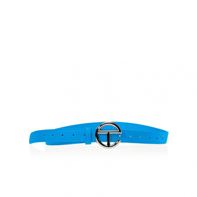 Telfar Belts Logo H Gürtel Silber Blau | CHGL3068