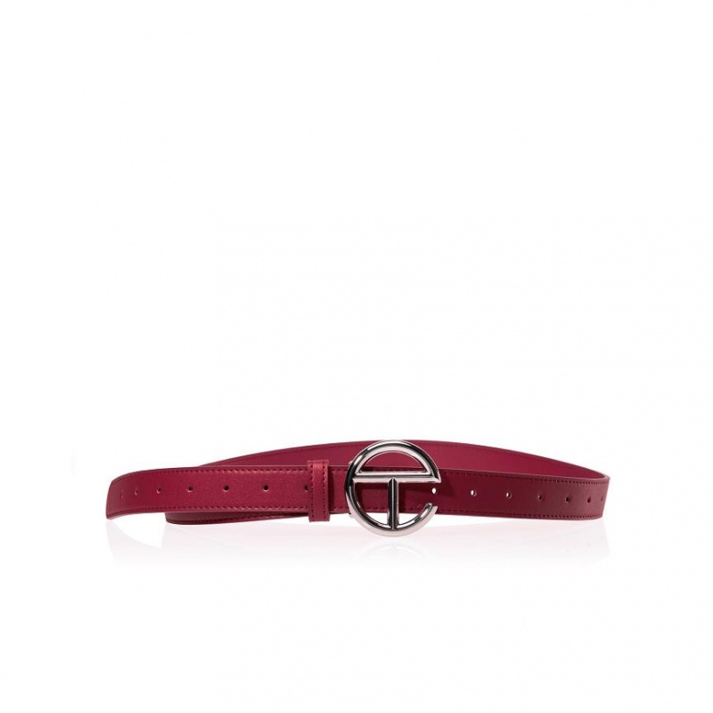 Telfar Belts Logo O Gürtel Silber Bordeaux | CHRW3061