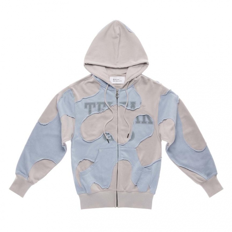 Telfar Camo Hoodie Blau Beige | CHOR3216