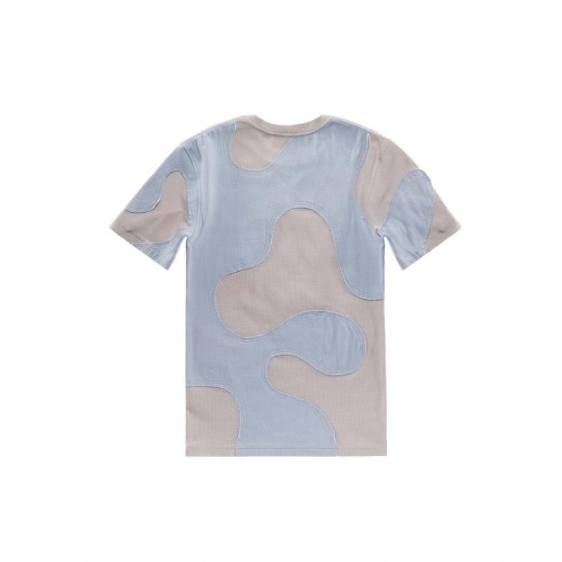 Telfar Camo T-shirts Blau Beige | CHOR3411