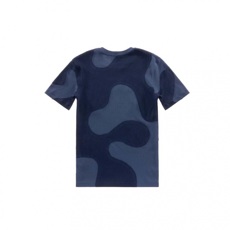 Telfar Camo T-shirts Navy | CHPQ3410