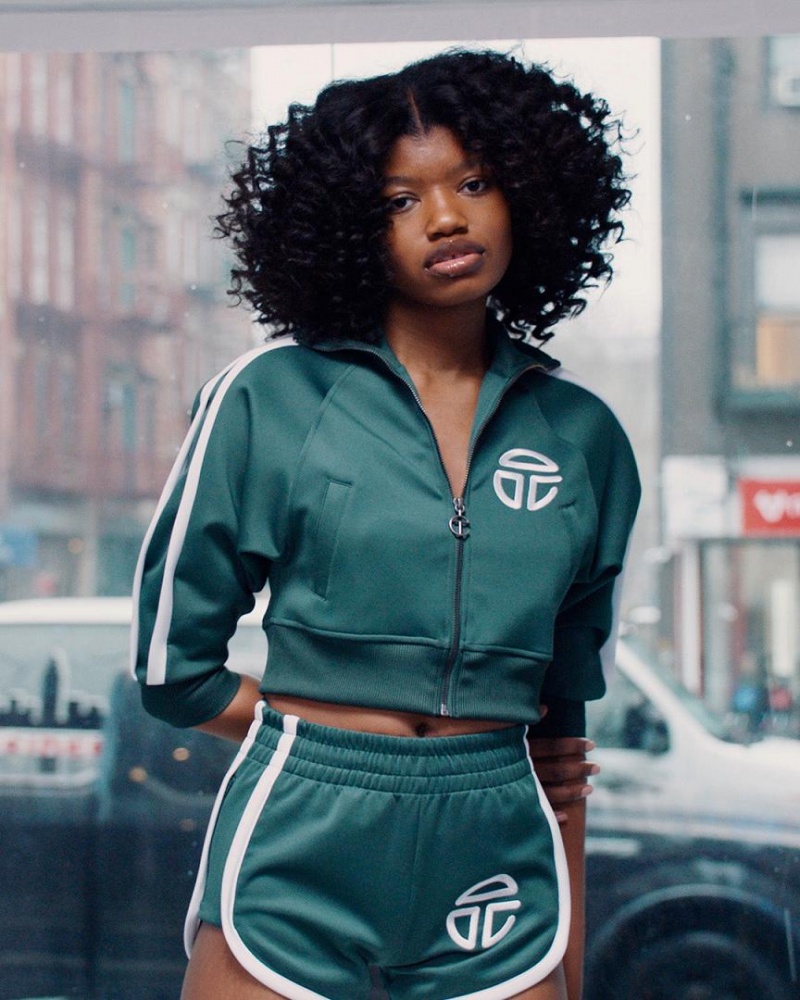 Telfar Cropped Track Jacken Dunkelolivgrün | CHOR3269