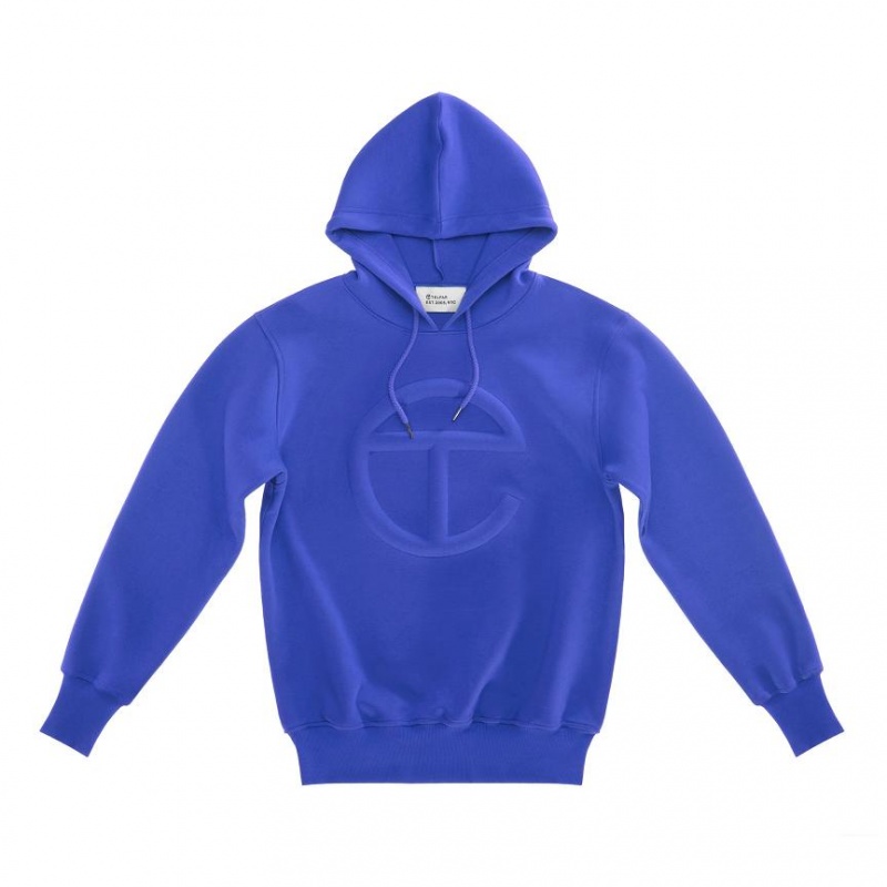 Telfar Embossed Hoodie Blau | CHPQ3197