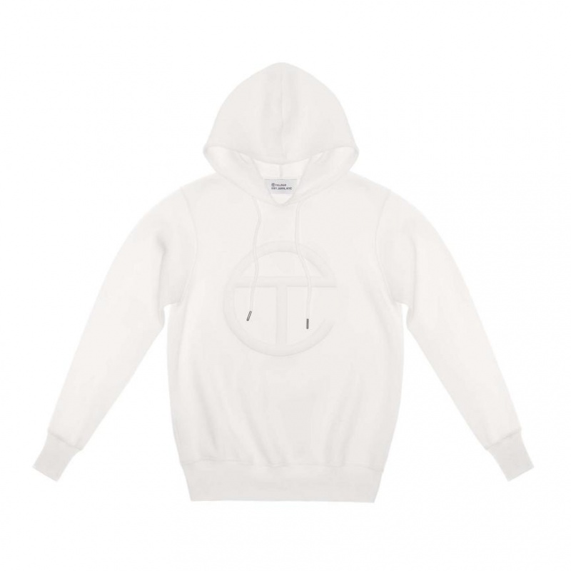 Telfar Embossed Hoodie Weiß | CHFM3193