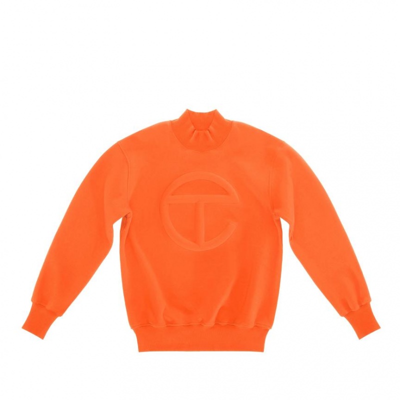 Telfar Embossed Mockneck Hoodie Orange | CHNB3208