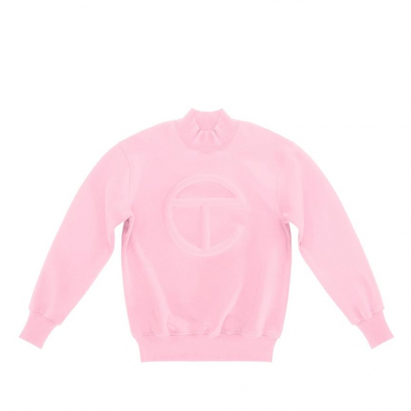 Telfar Embossed Mockneck Hoodie Rosa | CHTV3202