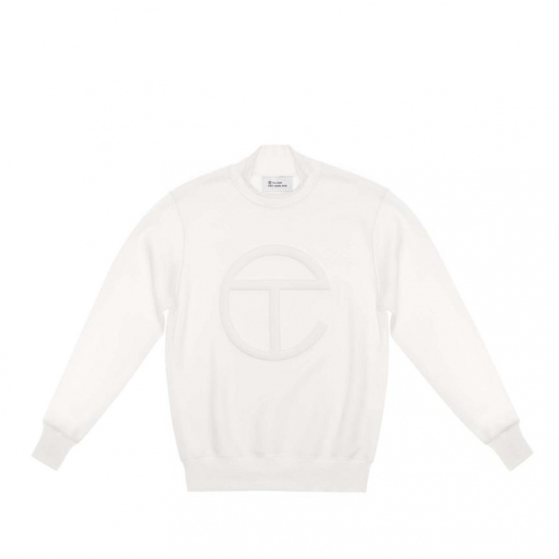 Telfar Embossed Mockneck Hoodie Weiß | CHDN3194