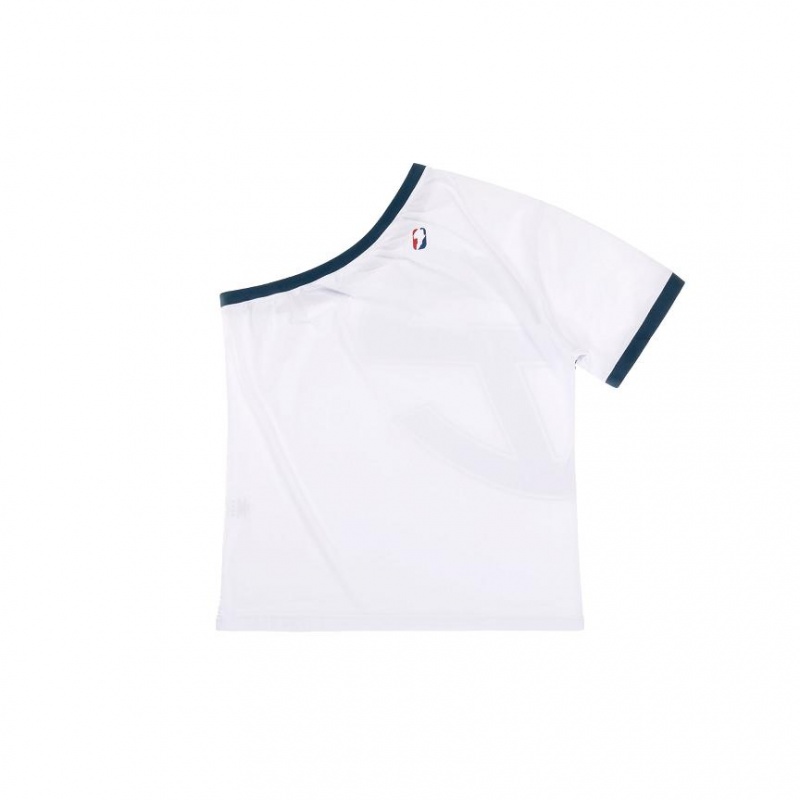 Telfar Half T-shirts Weiß Navy | CHWY3418