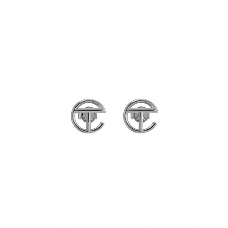 Telfar Jewelry Logo Stud Ohrringe Silber | CHFM3140