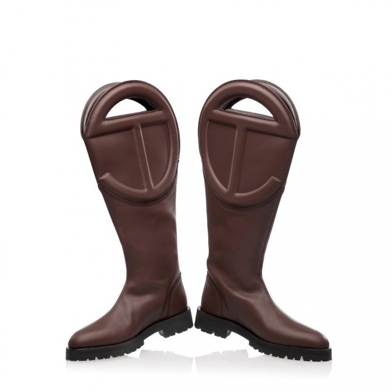 Telfar Logo Stiefel Schokolade | CHGL3509