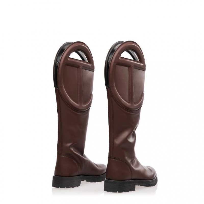 Telfar Logo Stiefel Schokolade | CHGL3509