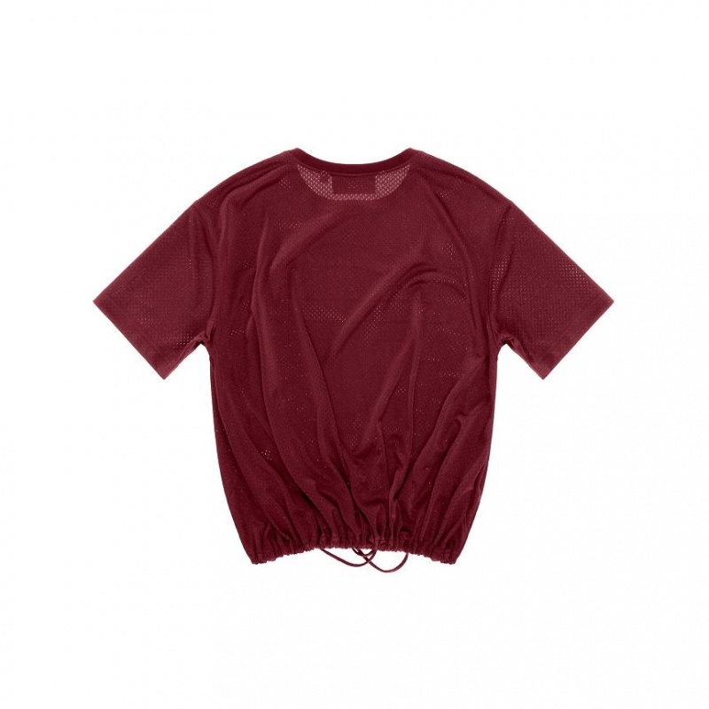 Telfar Mesh Drawstring T-shirts Bordeaux | CHGL3423