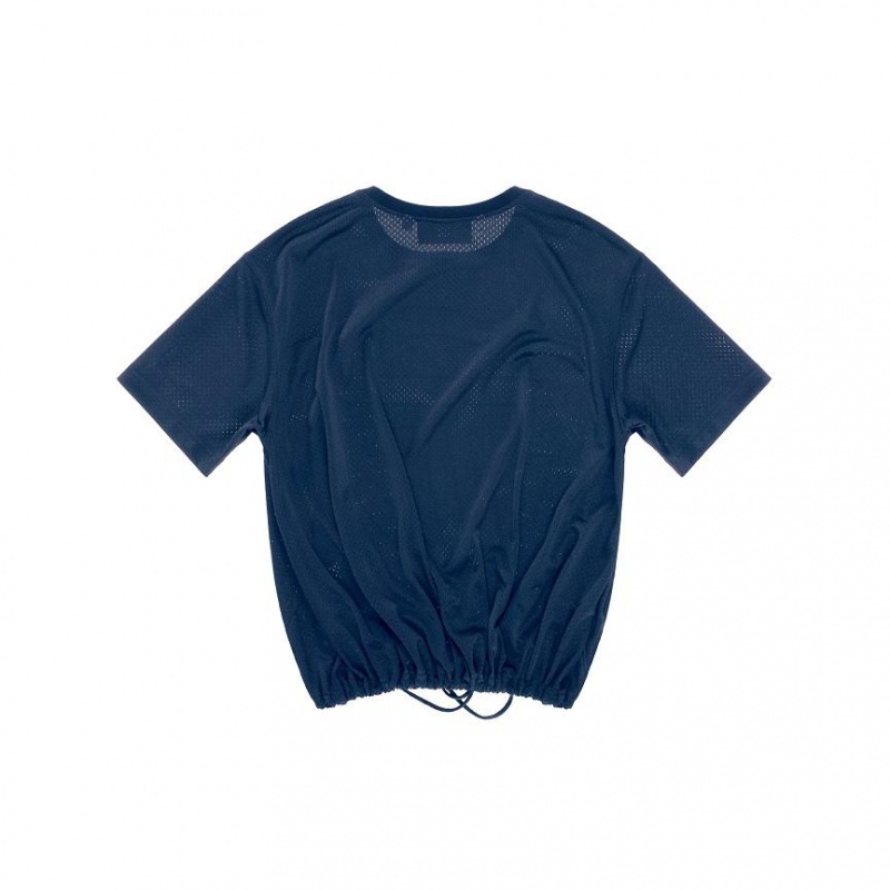 Telfar Mesh Drawstring T-shirts Navy | CHHK3422