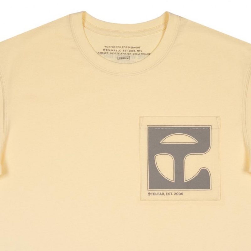 Telfar Monogram Pocket T-shirts Weiß | CHKI3401