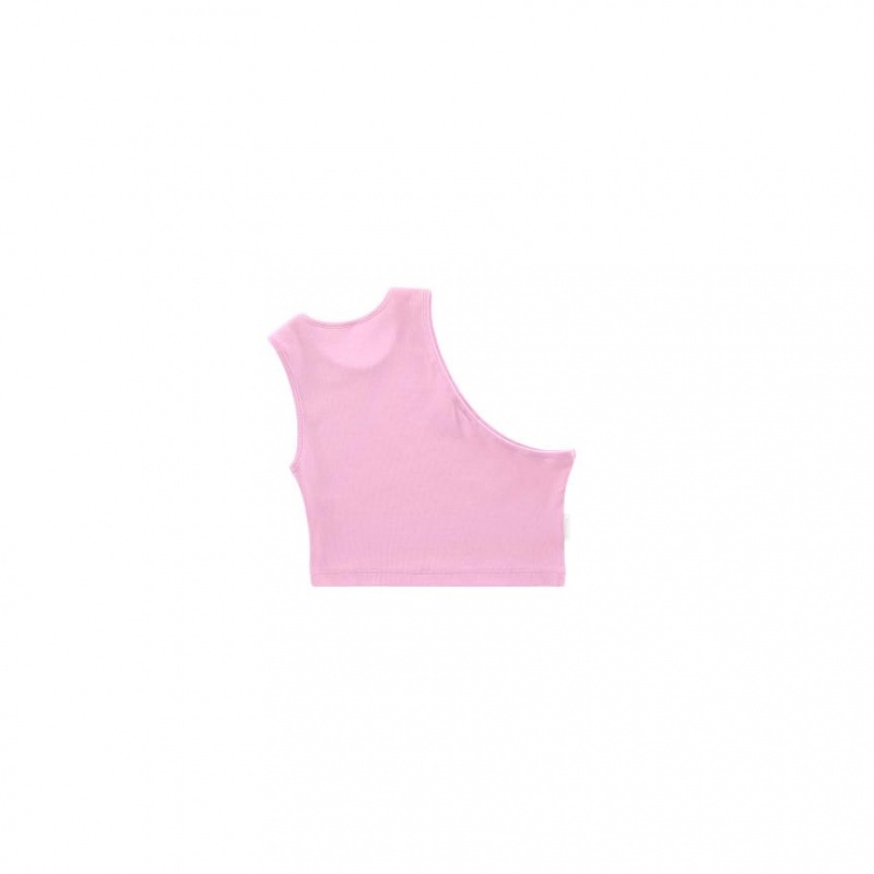 Telfar Rib Knits Cropped Half Muskelshirt Rosa | CHAP3486