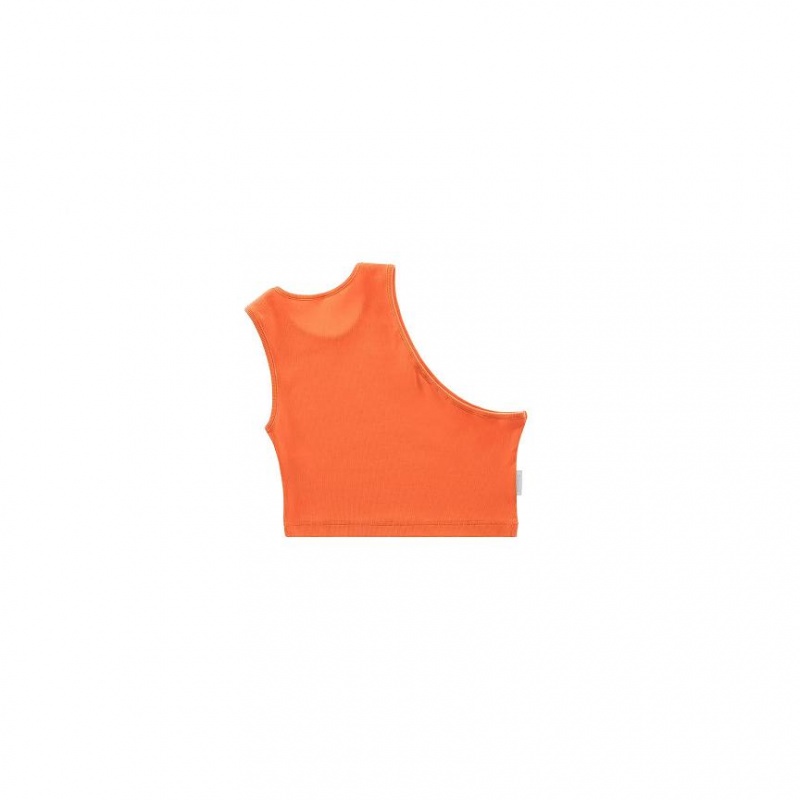 Telfar Rib Knits Cropped Half Muskelshirt Orange | CHSO3478