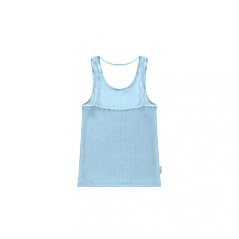 Telfar Rib Knits Halter Muskelshirt Blau | CHCE3501