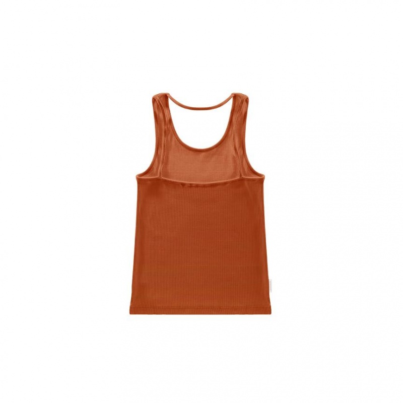 Telfar Rib Knits Halter Muskelshirt Braun | CHKI3453