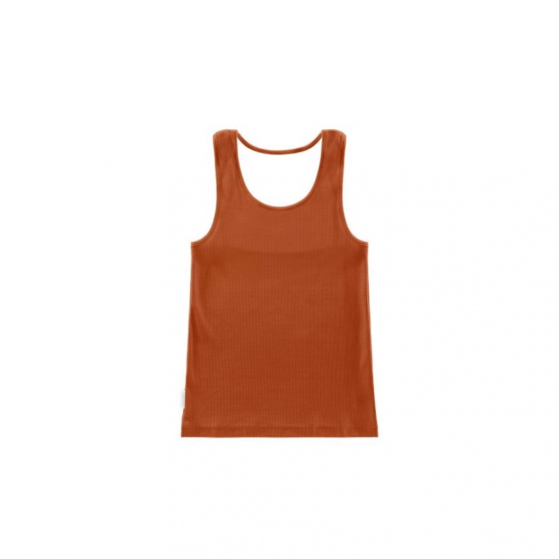 Telfar Rib Knits Halter Muskelshirt Braun | CHKI3453