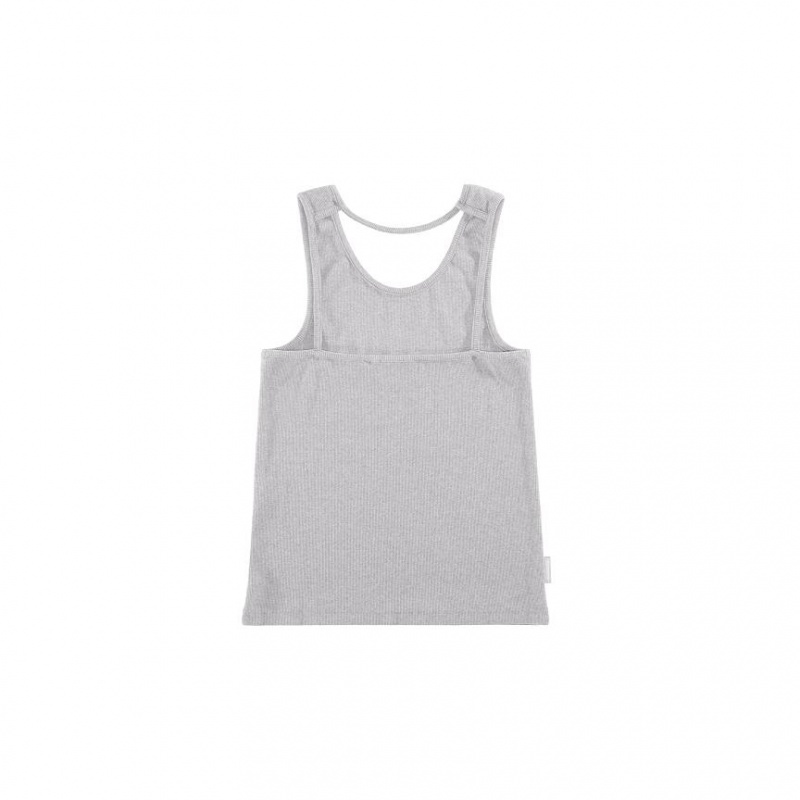 Telfar Rib Knits Halter Muskelshirt Grau | CHRW3441