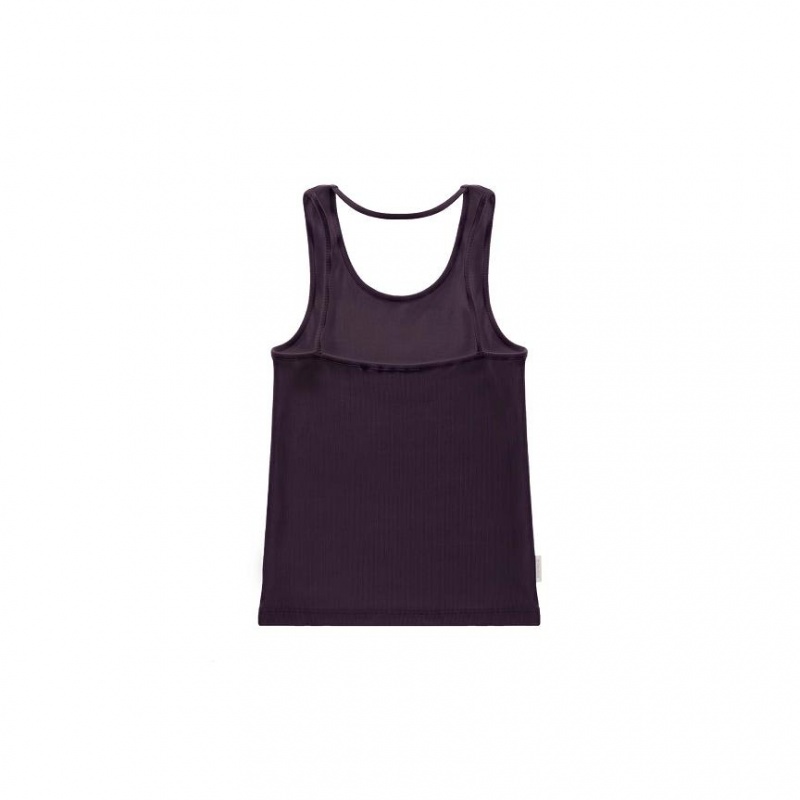 Telfar Rib Knits Halter Muskelshirt Schwarz Lila | CHAP3461