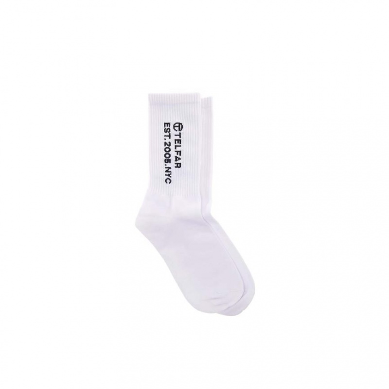 Telfar Socks EST. 2005 Logo Socken Weiß | CHUT3173