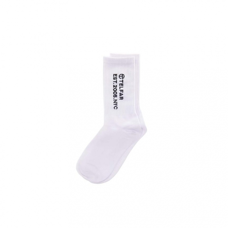 Telfar Socks EST. 2005 Logo Socken Weiß | CHUT3173