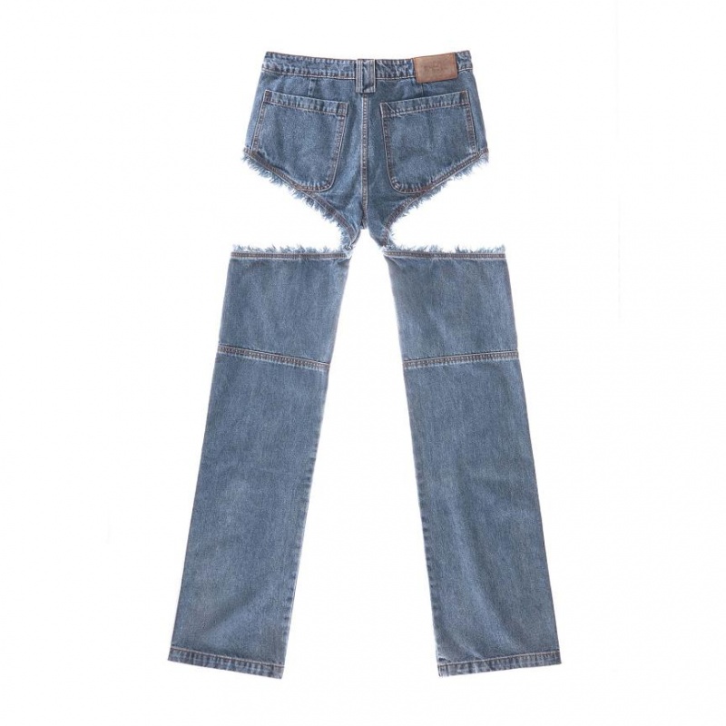 Telfar Thigh-Hole Denim Jeans Blau | CHEX3275