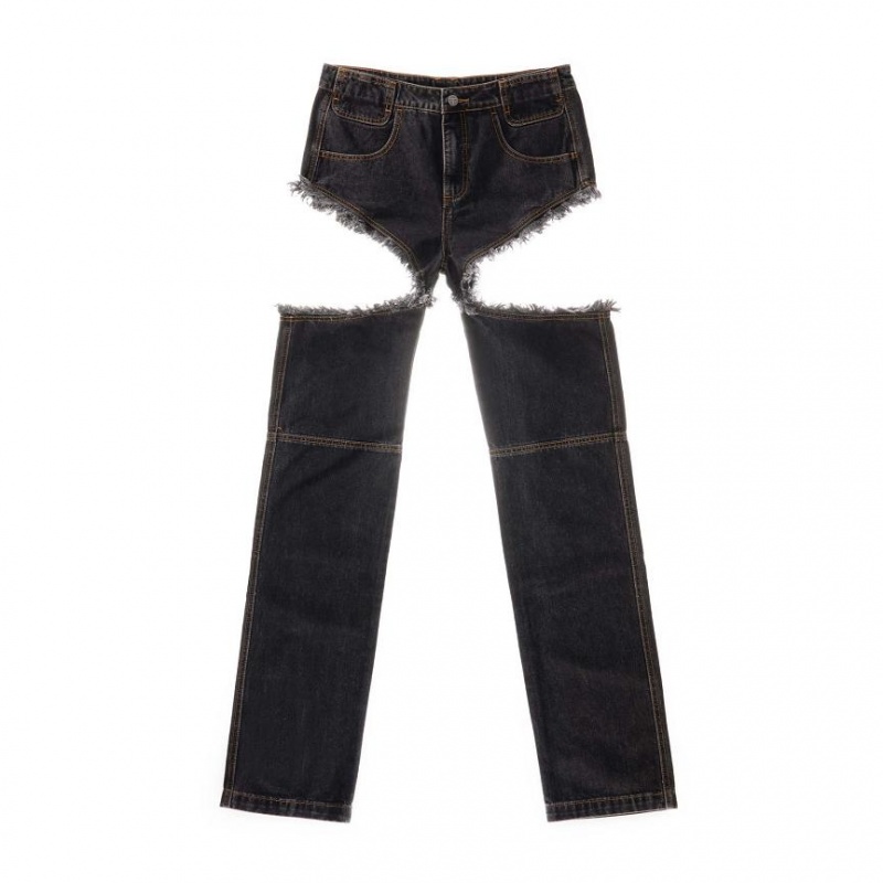 Telfar Thigh-Hole Denim Jeans Schwarz | CHWY3276